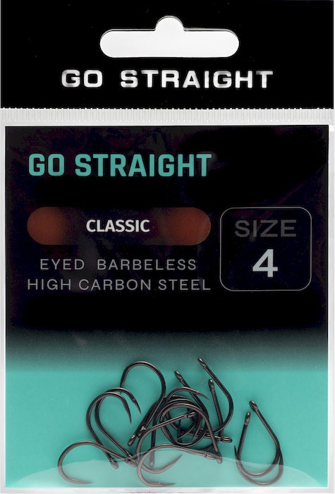 10ks - Háčky Go Straight Classic Barbless Velikost 4