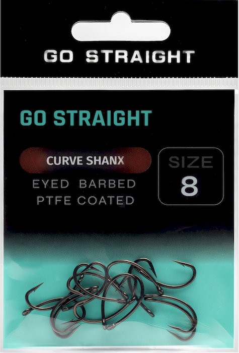 10ks - Háčky Go Straight Curve Shanx Barbed Velikost 8
