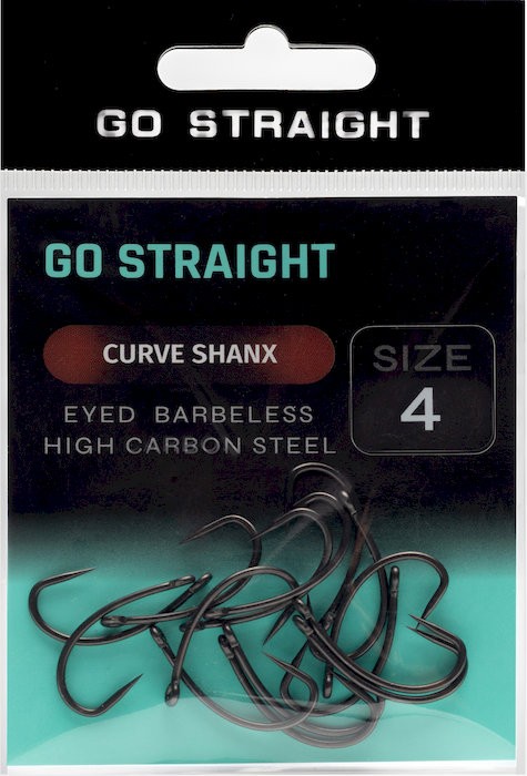 10ks - Háčky Go Straight Curve Shanx Barbless Velikost 4