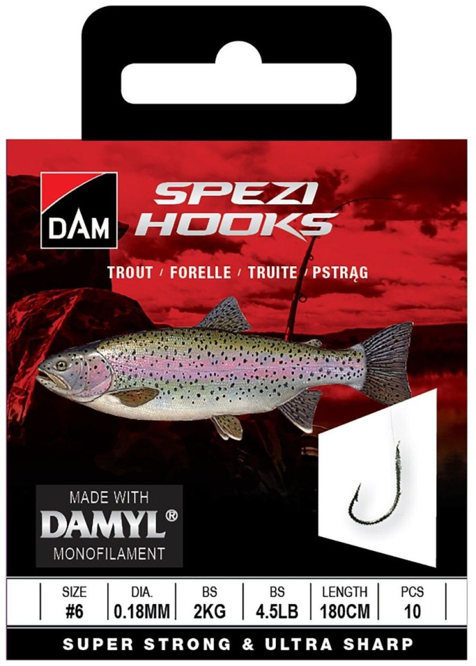 10ks Hotový návazec DAM Spezi Trout 180cm