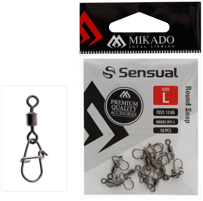 10ks Karabína Mikado Round Snap S Obratlíkom