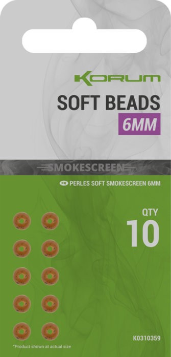 10ks - Korálky Korum Smokescreen Soft Beads 6mm