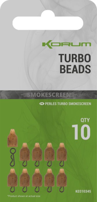 10ks - Korálky Korum Smokescreen Turbo Beads
