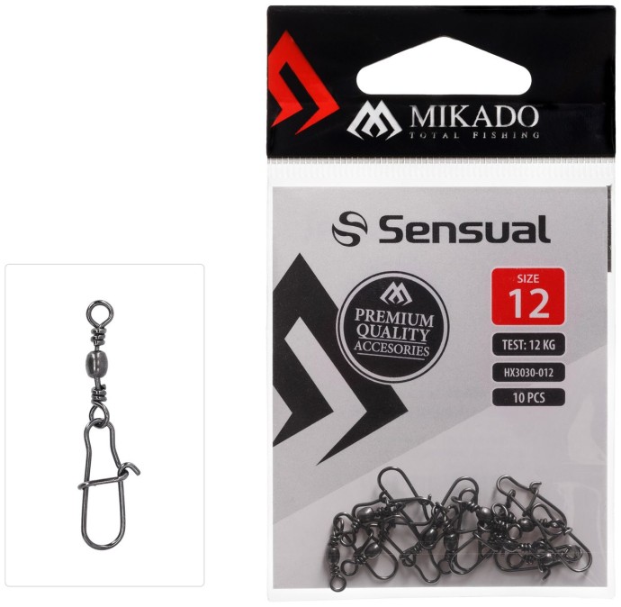 10ks - Obratlík Barrel s karabínkou Fastlock Mikado