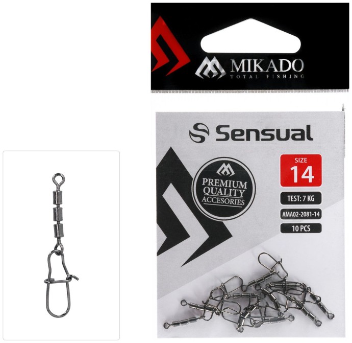 10ks - Obratlík s karabinkou Mikado Rolling trojitý (zátěžový)