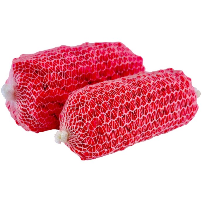 10ks PVA Punčocha LK Baits PVA Pellets Fluoro Wild Strawberry 4mm 32x50mm