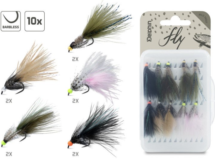 10ks - Sada Umělých Mušek Delphin Fly Wild Trout
