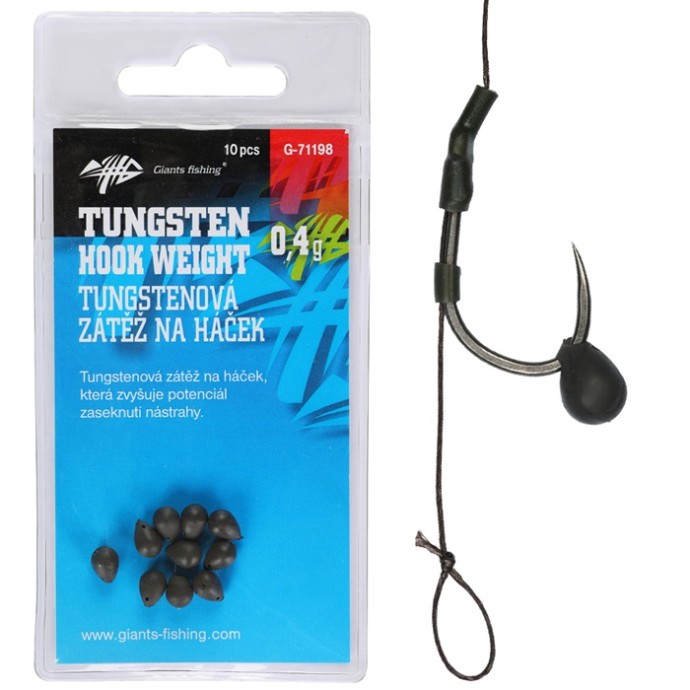 10ks - Záťaž na Háčik Giants Fishing Tungsten Hook Weight 0,4gr