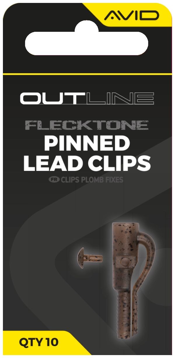 10ks - Závěsky na Zátěže Avid Carp Outline FleckTone Pinned Lead Clips