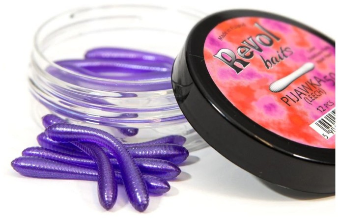 12kom - Gumeni Mamci Revol Baits Leech 50mm Sir-Češnjak