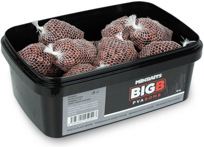 15kom - Napunjene Mrežice Mikbaits BiG PVA Bomb Broskev&Black Pepper