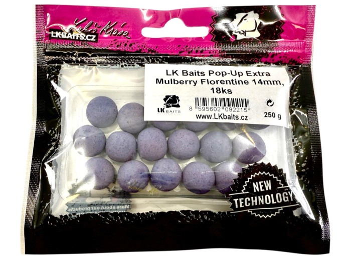 18kom Plovuće Boilies LK Baits Pop-Up Extra Mulberry Florentine 14mm