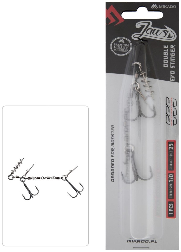 1ks - Trojháčiky Stinger Mikado Jaws Double Evo