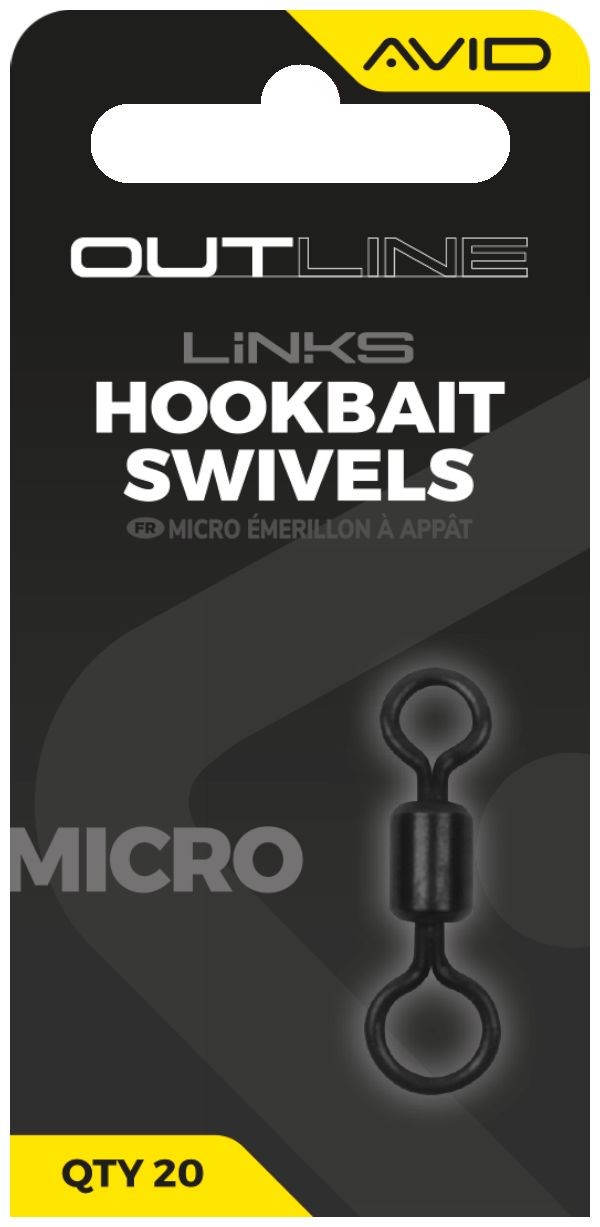 20ks - Obratlík Avid Carp Outline Micro Hookbait Swivel Velikost 17