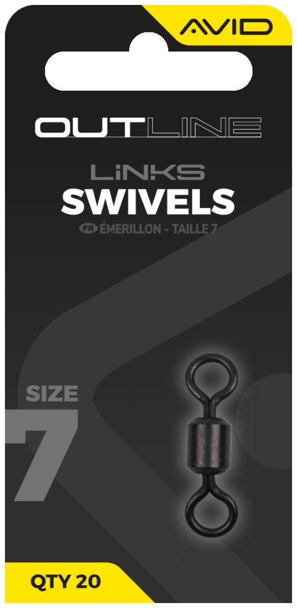 20ks - Obratlík Avid Carp Outline Swivels Veľkosť 7