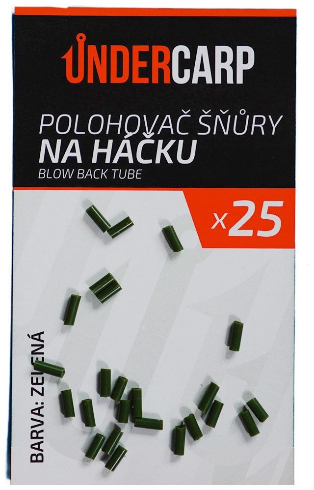 25kom - Adapteri UnderCarp Polohovač šňůry na háčku Blow Back Tube zeleni