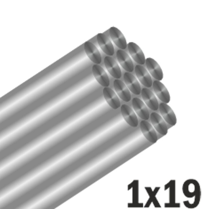 2kom - Čelična sajla s trostrukom udicom Mistrall 1x19 8kg 6,5cm smeđa
