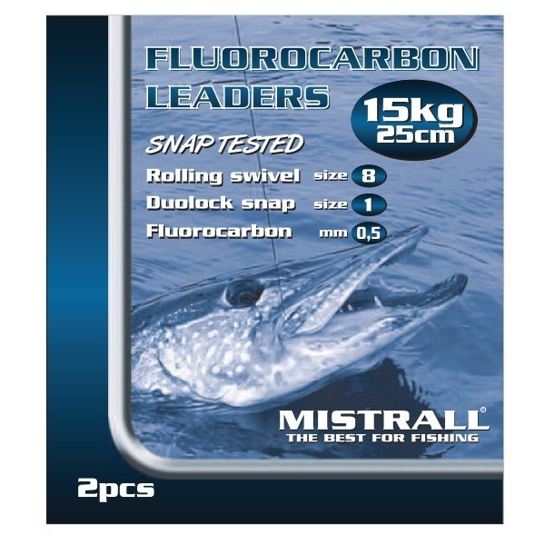 2kom - Fluorokarbonski Predvez za Grabežljivce Mistrall 0,50mm/15kg