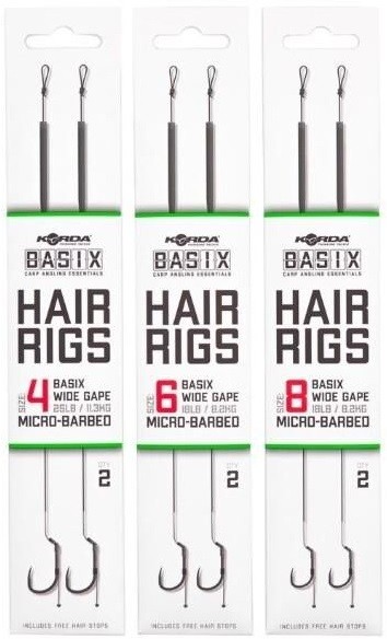 2kom - Gotovi Predvez Korda Basix Hair Rigs Wide Gape Barbed