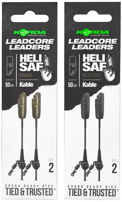 2kom - Gotovi Predvez Korda Kable Leadcore Leader Heli Safe 50cm
