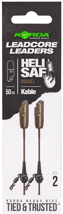 2kom - Gotovi Predvez Korda Kable Leadcore Leader Heli Safe 50cm