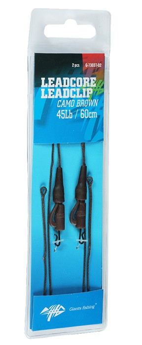 2kom - Montaža Giants Fishing s olovnom upredenicom Leadcore 45Lb Leadclip