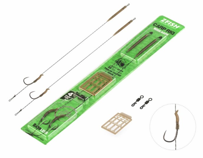 2kom - Predvez Zfish Wide Gape Bez Protihoda Carp Rig