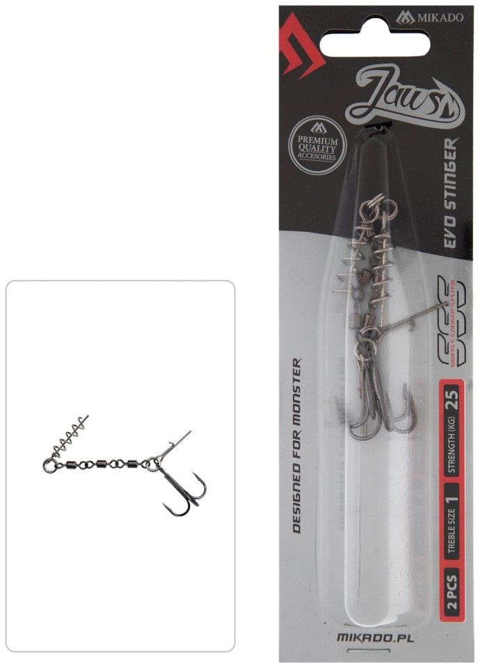 2kom Trostruka udica Stinger Mikado JAWS EVO Vel. 1