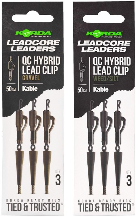 3kom - Gotova Montaža Korda Kable Leadcore Leader Hybrid Lead Clip QC Swivel 50cm