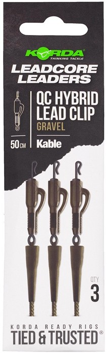 3kom - Gotova Montaža Korda Kable Leadcore Leader Hybrid Lead Clip QC Swivel 50cm