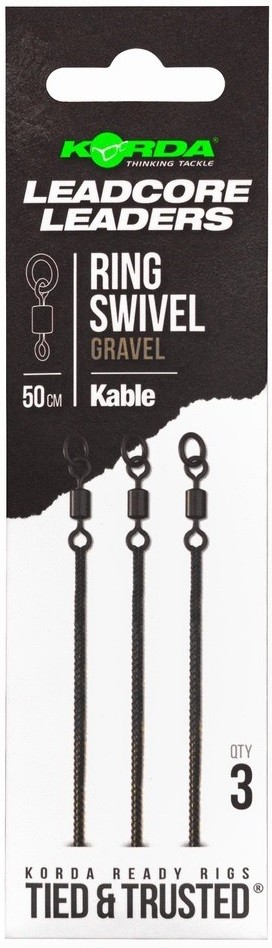 3kom - Gotova Montaža Korda Kable Leadcore Leader Ring Swivel 50cm