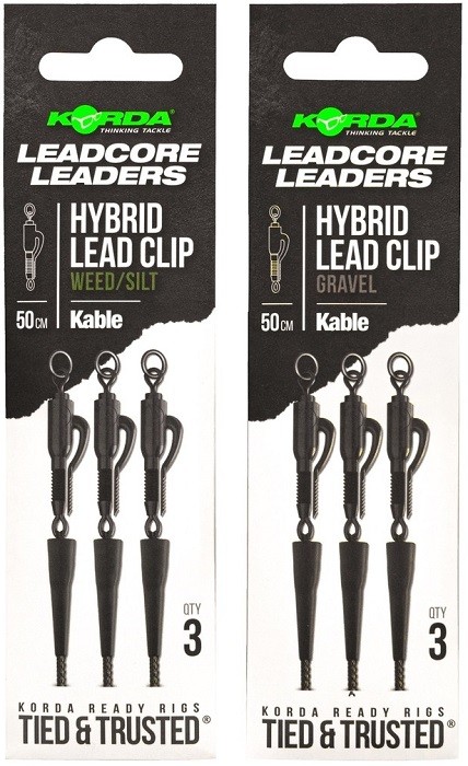 3kom - Gotovi Predvez Korda Kable Leadcore Leader Hybrid Lead Clip 50cm