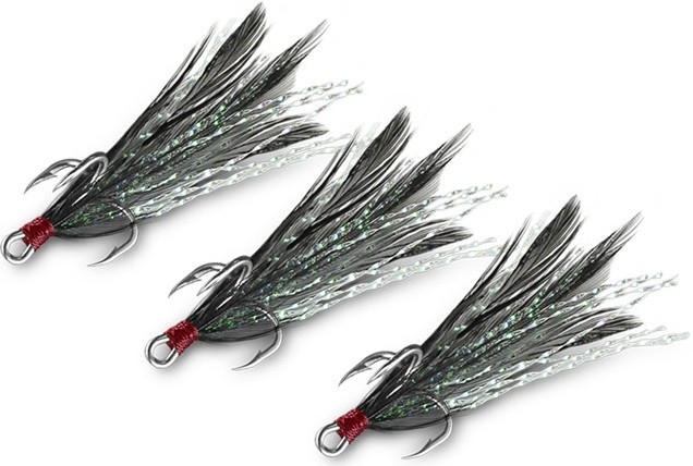 3kom - Trostruka udica Delphin B!rd Hook Triple crna