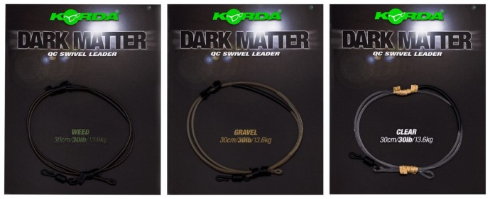 3ks - Hotová Montáž Korda Dark Matter Leader QC Swivel 30lb 30cm