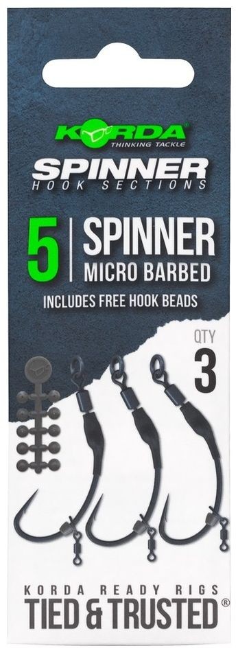 3ks - Hotový Náväzec Korda Spinner Hook Sections Barbless