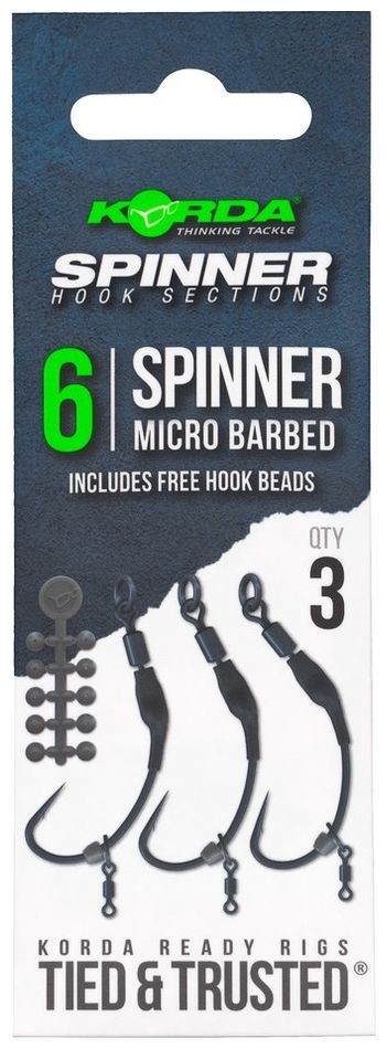 3ks - Hotový Náväzec Korda Spinner Hook Sections Barbless