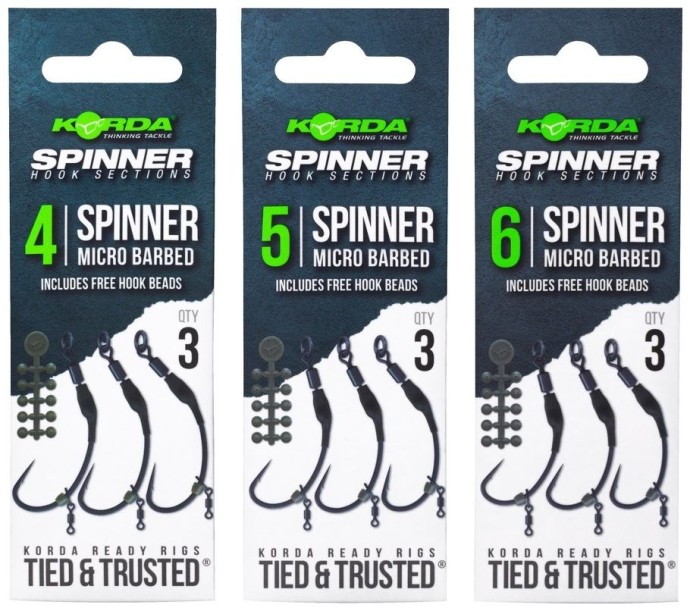 3ks - Hotový Náväzec Korda Spinner Hook Sections Barbless