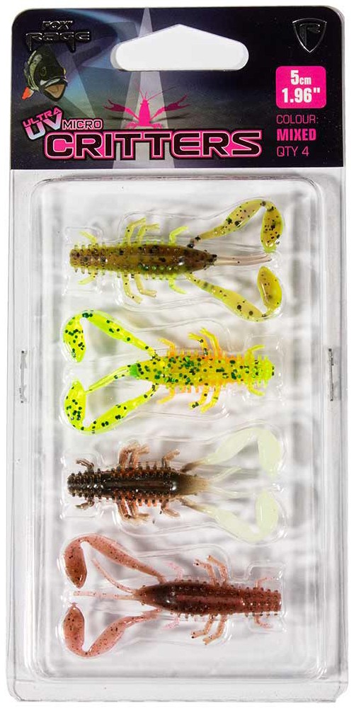 4kom - Set Mamaca Rage Ultra UV Micro Critter Mixed Colour Lure Pack 5cm