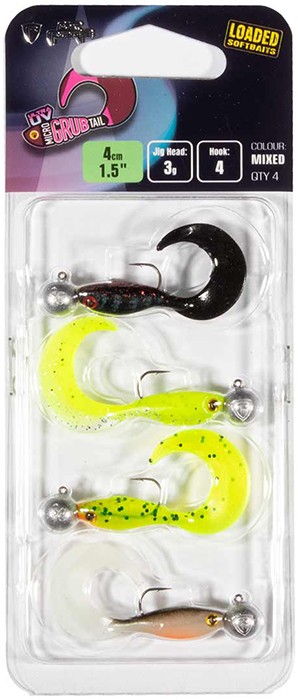 4kom - Set Mamaca Rage Ultra UV Micro Grub Mixed Colour Loaded Lure Pack 3gr 4cm