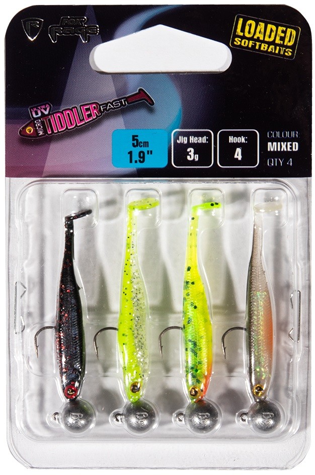 4kom - Set Mamaca Rage Ultra UV Micro Tiddler Fast Mixed Color Loaded Lure Pack 5cm