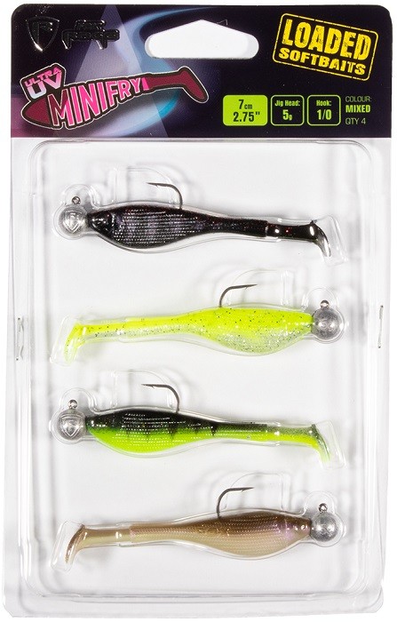 4kom - Set Mamaca Rage Ultra UV Mini Fry Mixed Colour Lure Pack Loaded 3gr 4cm