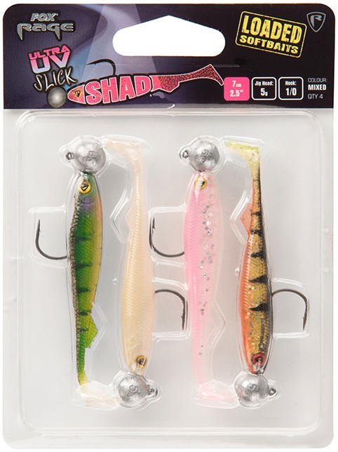 4kom - Set Mamaca Rage Ultra UV Slick Shad Loaded Lure Pack 7cm 5gr