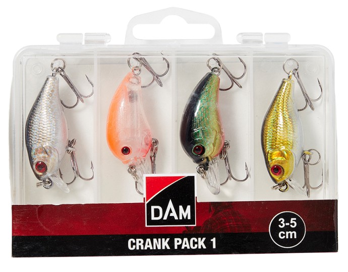 4ks - Sada woblerů DAM Crank Pack Inc. Box 3-5cm Assorted