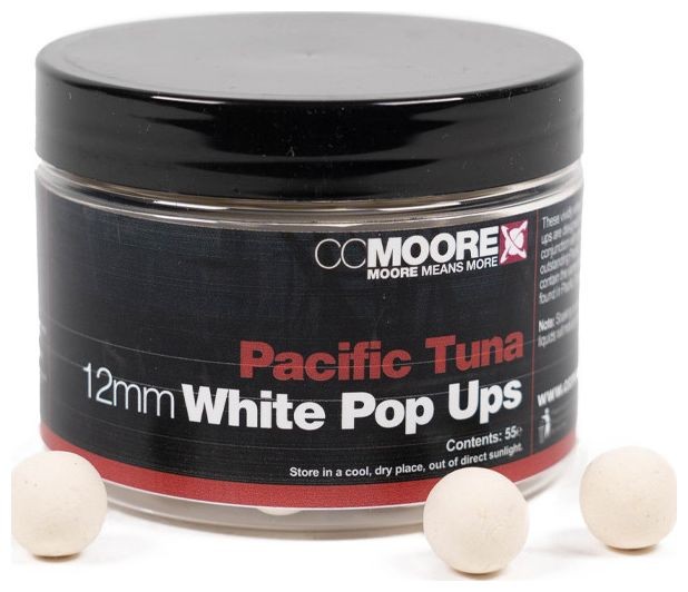 55kom - Plovuće Boilies CCMoore Pacific Tuna White Pop Ups 12mm