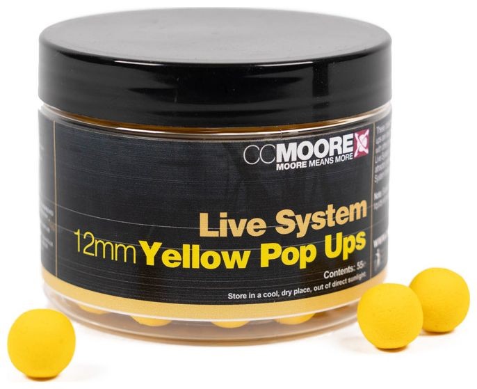 55ks - Plutajući Boilie CCMoore Live System Žute Pop Ups 12mm