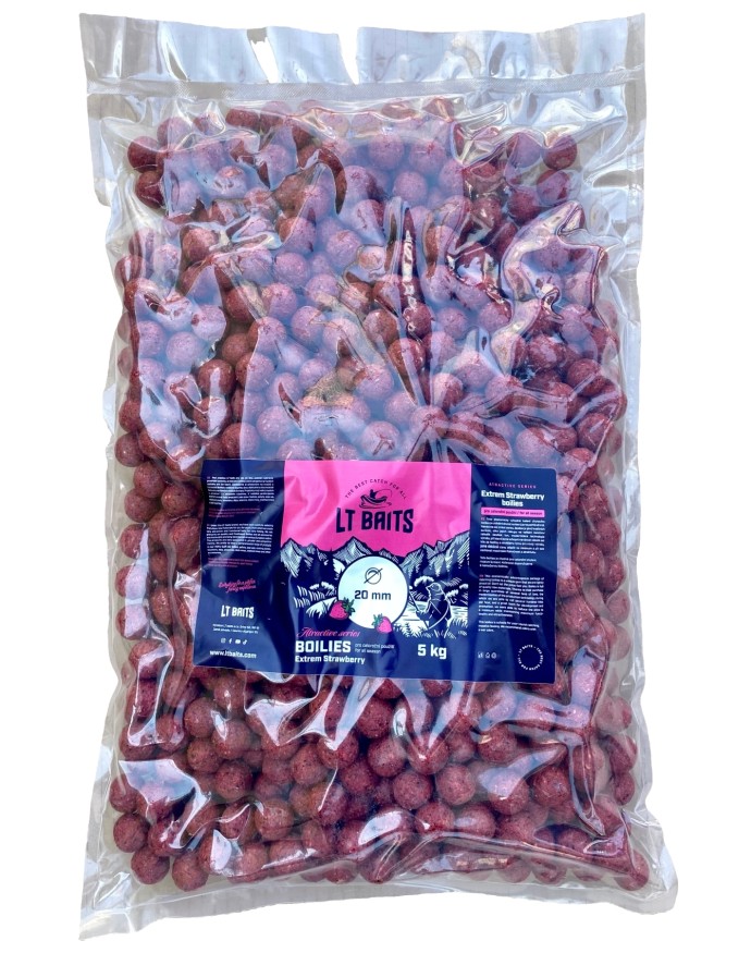 5kg - Boilies LT Baits Extreme Strawberry - Jahoda