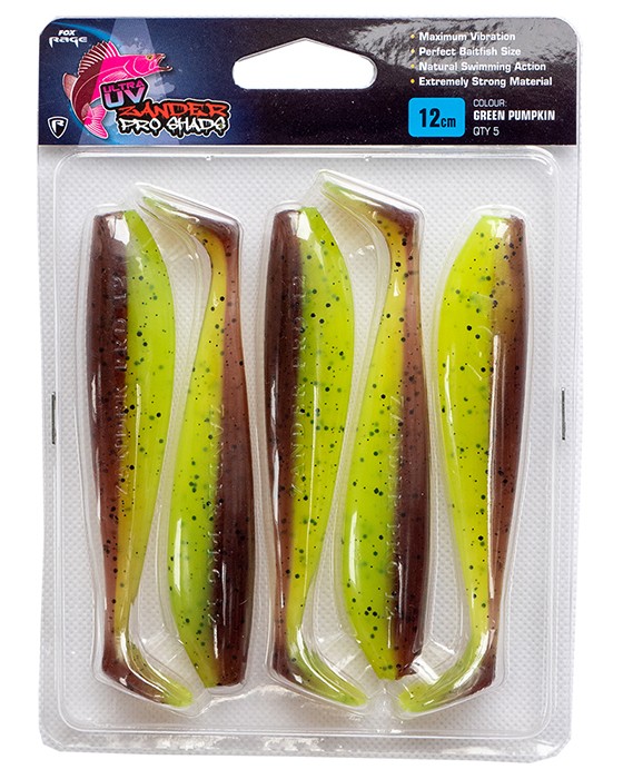 5kom - Gumeni Mamac Rage Ultra UV Zander Pro Shad Single Colour Packs 7,5cm