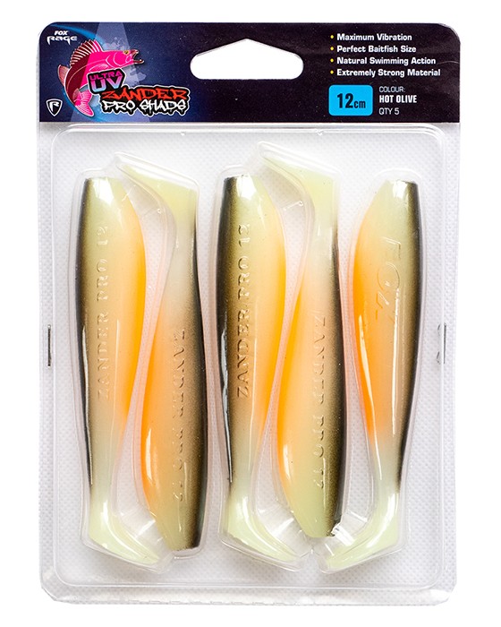 5kom - Gumeni Mamac Rage Ultra UV Zander Pro Shad Single Colour Packs 7,5cm