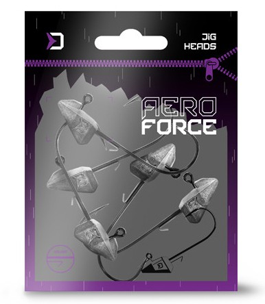 5kom - Jig glava Standup s držačem Delphin AeroFORCE