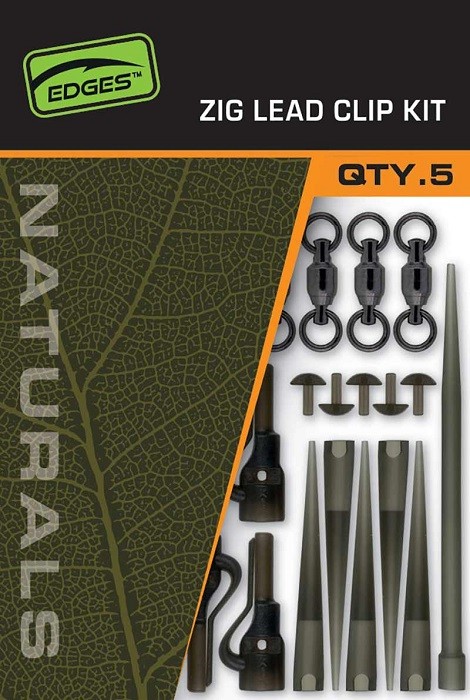 5kom - Set za montažu Fox Edges Naturals Zig Lead Clip Kit